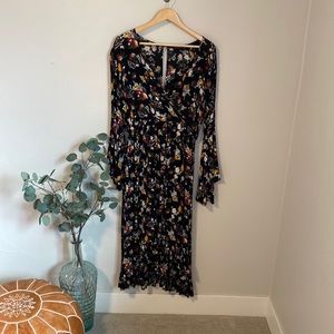 Black floral print dress